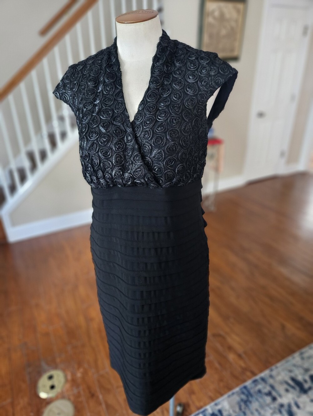 Kathy Roberts Black Flower Dress Size 8